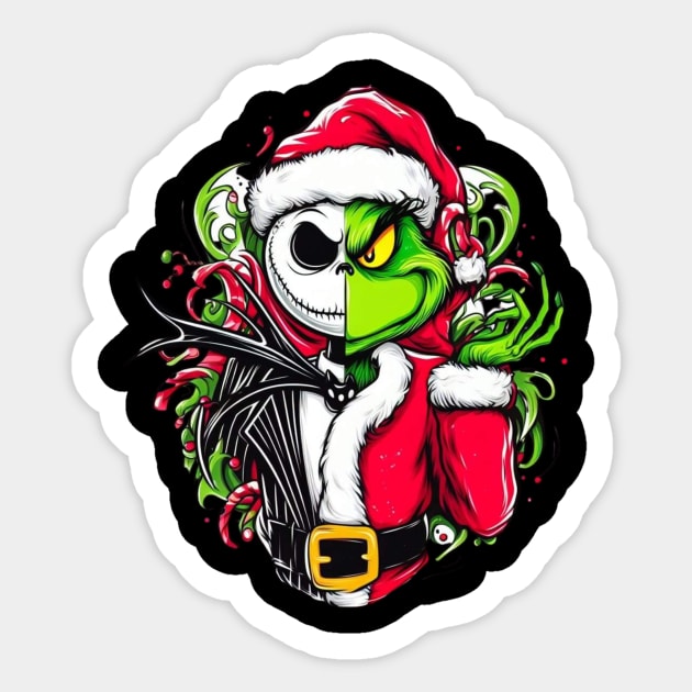 Grinch/Jack Skeleton Nightmare Before Christmas Grinchjack Skeleton Nightmare Sticker